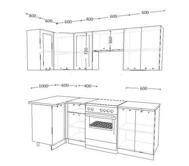 Кухня угловая Атлант У02 фото 3
