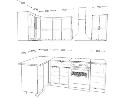 Кухня угловая Атлант У08 фото 3