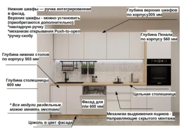 Кухня модульная прямая Медея А03 фото 2